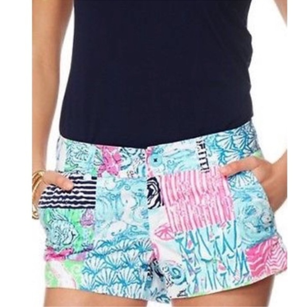 Lilly Pulitzer Walsh Shorts in Osterville Patch Colorful Patchwork Print Size 6